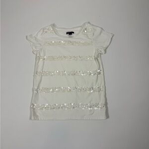 GAP Kids White T-Shirt with Sequin Detail